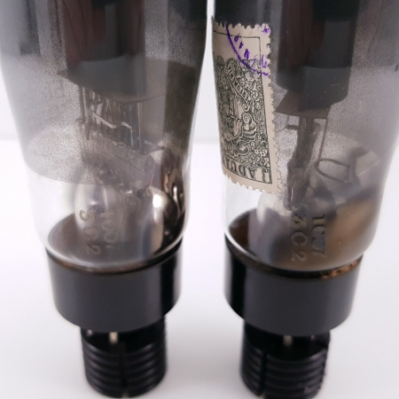 2 X EL33 TUBE. MULLARD. SMOKED GLASS. DUAL D-G. 1950s. MATCHED PAIR. CG  ENA
