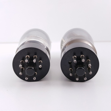 2 X EL33 TUBE. MULLARD. SMOKED GLASS. DUAL D-G. 1950s. MATCHED PAIR. CG  ENA