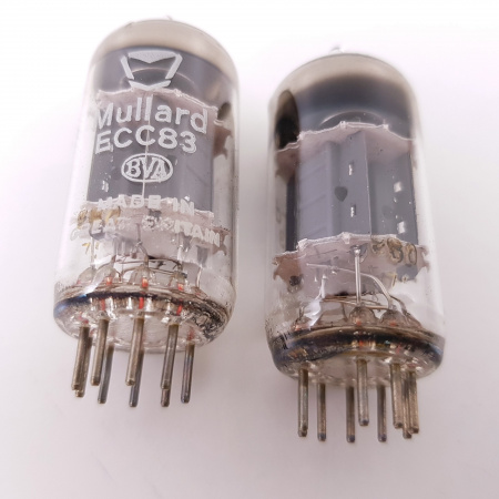 2 X ECC83 MULLARD TUBE. MATCHED PAIR 1960s PRODUCTION. E-CODES. CB407