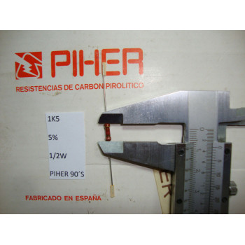 VINTAGE PIHER RESISTOR. 1/2W 1.5K 1K5 5% *1 PC* NEW ORIGINAL 1990´S+ RC536