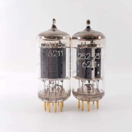 2 X 6211 TELEFUNKEN TUBE. 1960s PROD. GOLD PIN. MATCHED PAIR. 73. CH164