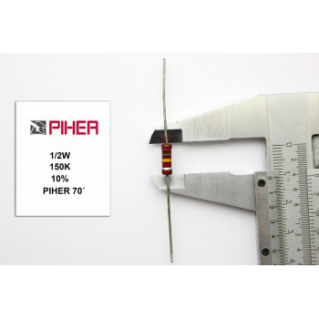 VINTAGE PIHER RESISTOR. 1/2W 150K 10% *1PC* NEW ORIGINAL 1970´S+
