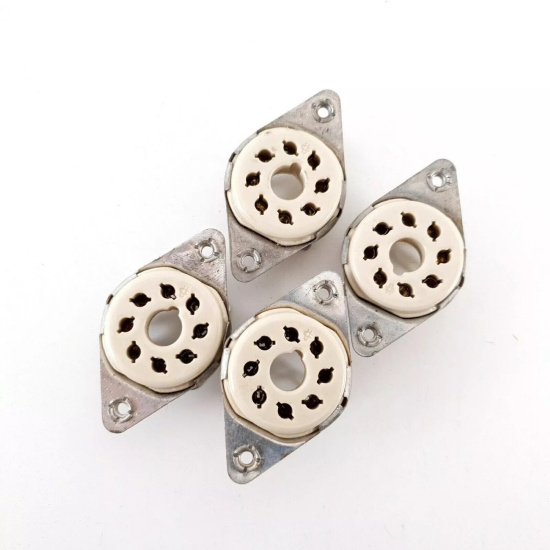 4 X HIGH QUALITY OCTAL CERAMIC TUBE SOCKET. US. MADE 1960´S PRODUCT, NOS CH83/146