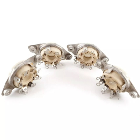 4 X HIGH QUALITY OCTAL CERAMIC TUBE SOCKET. US. MADE 1960´S PRODUCT, NOS CH83/146