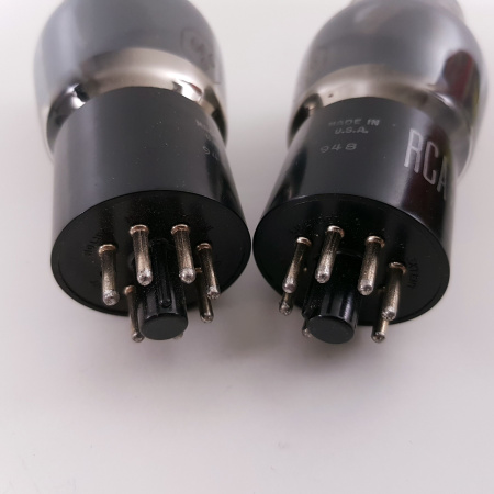 2 X 6F6G RCA TUBE. 1950s PROD. BLACK PLATES. MATCHED PAIR. RCB409V2