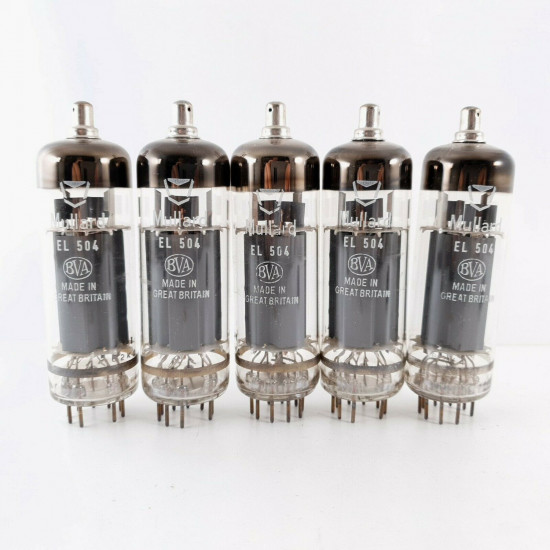 5 X EL504 MULLARD TUBE. 1960s PRODUCTION. 3 MICAS. DUAL GETTER. MATCHED CP  ENA