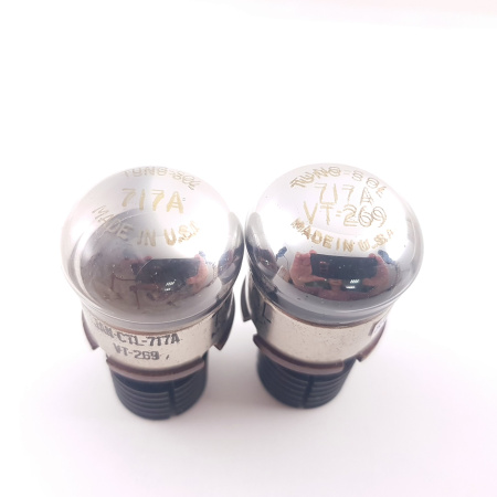 2 X 717A TUNGSOL TUBE. BLACK PLATES. NOS. MATCHED PAIR. CB402.C