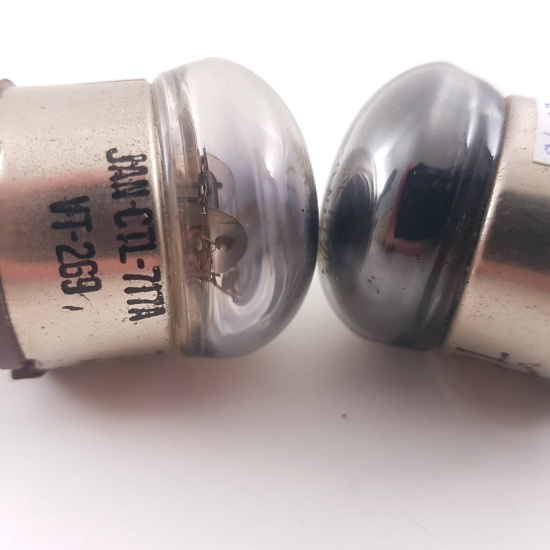 2 X 717A TUNGSOL TUBE. BLACK PLATES....