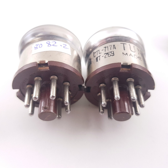 2 X 717A TUNGSOL TUBE. BLACK PLATES....