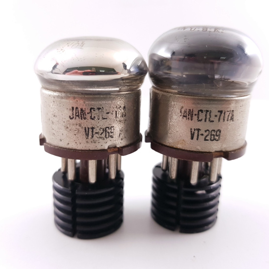 2 X 717A TUNGSOL TUBE. BLACK PLATES....