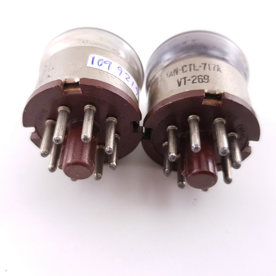 2 X 717A TUNGSOL TUBE. BLACK PLATES....