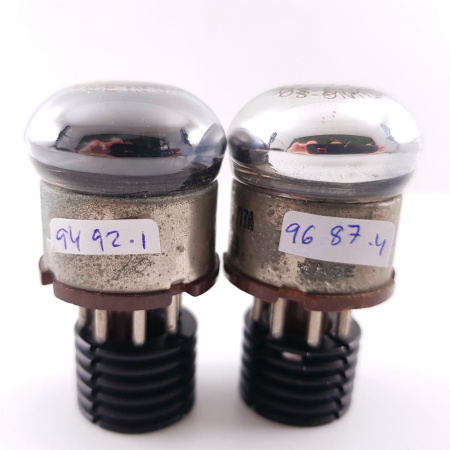 2 X 717A TUNGSOL TUBE. BLACK PLATES. USED PAIR. CB402.F