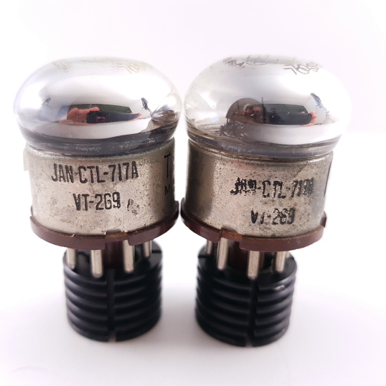 2 X 717A TUNGSOL TUBE. BLACK PLATES....