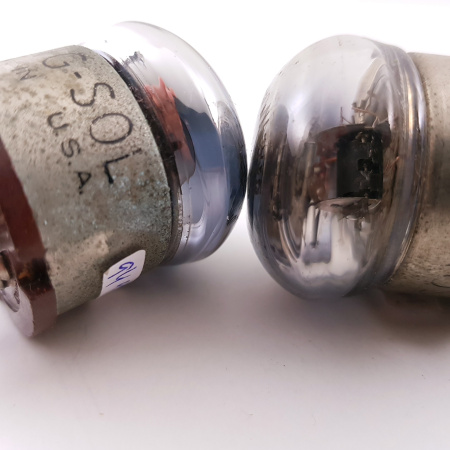 2 X 717A TUNGSOL TUBE. BLACK PLATES. USED PAIR. CB402.F