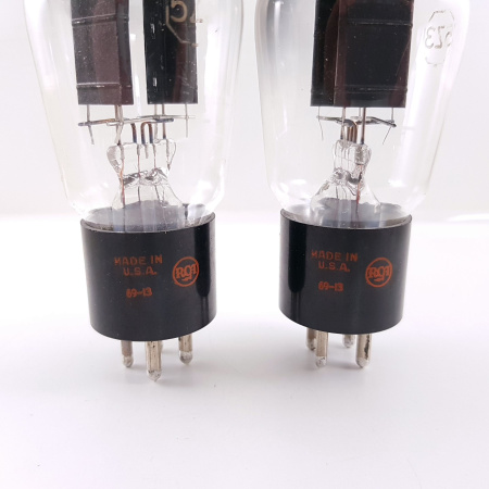 2 X JAN 5Z3 RCA TUBE. 1969 PROD. BLACK PLATES. RECTANGULAR GETTER. 4. CH84