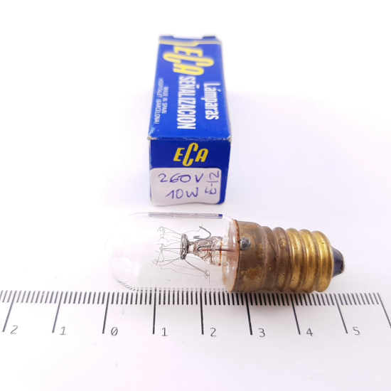 1 X BOMBILLAS DIAL RADIO ECA BOMBILLITAS BULB 260V 10W E12 (17mm X 52mm). RCA30/1/6U1