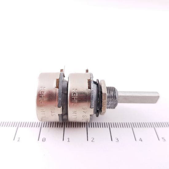 1 x POTENCIOMETRO CARBON  POTENTIOMETER. PIHER 350K + 350K LIN S/I. P25