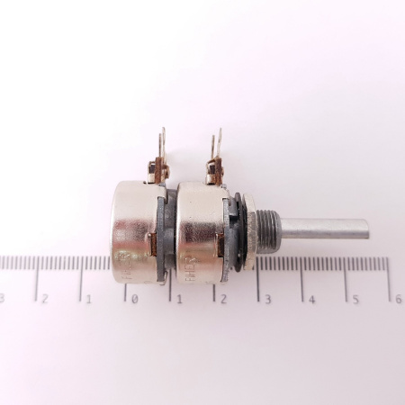 1 x POTENCIOMETRO CARBON  POTENTIOMETER. PIHER 350K + 350K LIN S/I. P25