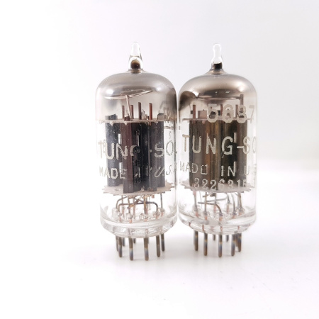 2 X 5687 TUNG-SOL TUBE. 1950s  D-G. MATCHED PAIR. 43. CB400