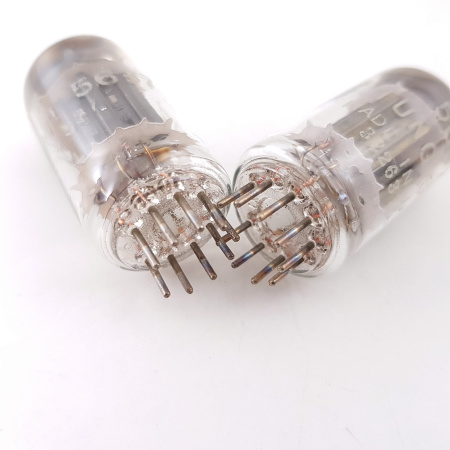 2 X 5687 TUNG-SOL TUBE. 1950s  D-G. MATCHED PAIR. 43. CB400