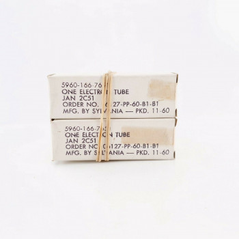 2 X JAN 2C51 SYLVANIA TUBE. 1960s PRODUCTION. MATCEHD PAIR. CP  ENA 2