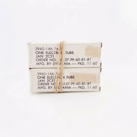 2 X JAN 2C51 SYLVANIA TUBE. 1960s PRODUCTION. MATCEHD PAIR. CP  ENA