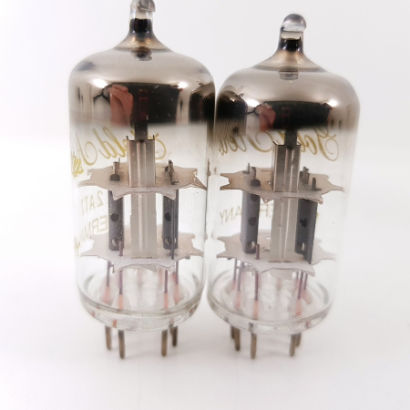 2 X 12AT7 / ECC81 GOLD AERO TUBE. RFT PRODUCTION. MATCHED SILVER PAIR. NOS/NIB. RC48V1