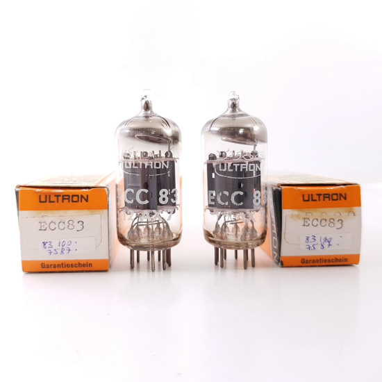 2 X ECC83 / 12AX7 ULTRON TUBE. MATCHED PAIR. CO ENA