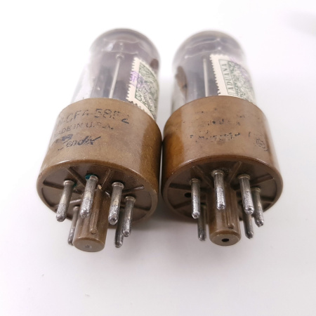 2 X 6X5GT / 5852 BENDIX TUBE. MATCHED PAIR. FOUR SQUARE GETTER. 3 MICA. NOS. RCH27V114