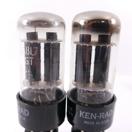 2 X 6BL7GT KEN-RAD TUBE. PAIR. SQUARE GETTER. BLACK PLATES.NOS/NIB. RC46