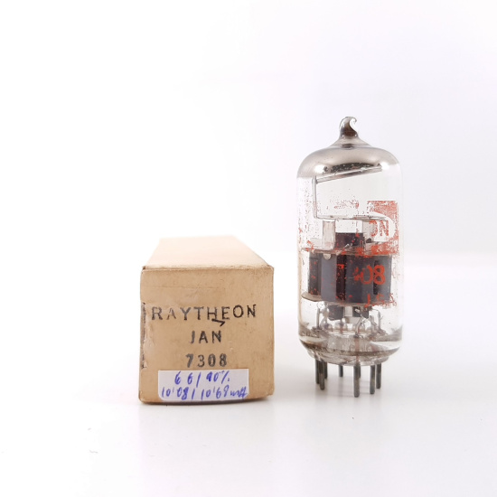 1 X JAN 7308 RAYTHEON TUBE. 66/90%. NOS/NIB. CH70