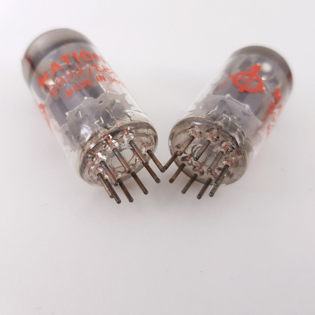 2 x 6922 / E88CC NATIONAL BRAND TUBE. TOSHIBA PRODUCTION. MATCHED PAIR. 1970s. NOS/NIB. RCB370