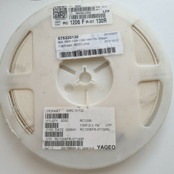 10 x 130R 1/4W 1% 100PPM SMD YAGEO RESISTOR. (R318) CA394U4500F220721