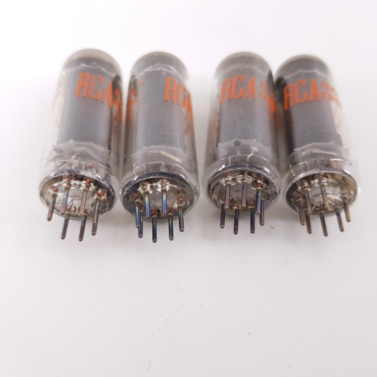 4 X 6AQ5A RCA TUBE. 1960s PROD. BLACK...