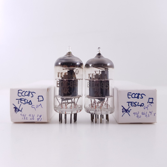 2 X ECC85 TESLA TUBE. 1960s PROD. SQUARE GETTER. MATCHED PAIR. 6. CH136