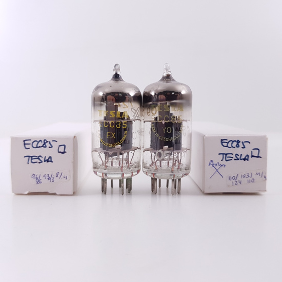 2 X ECC85 TESLA TUBE. 1959 PROD. SQUARE GETTER. MATCHED PAIR. 5. CH136