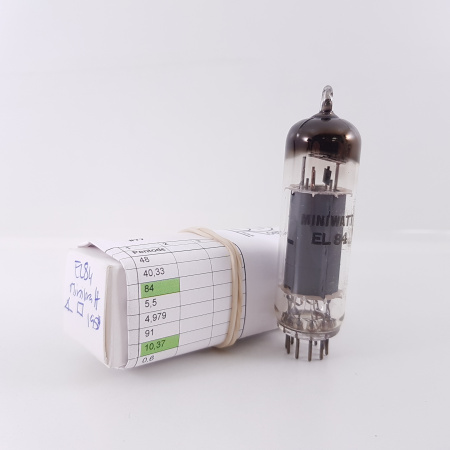 1 X EL84 MINIWATT TUBE. 1950s BARCELONA PROD. D-GETTER. COPPER RODS. 31. CH164