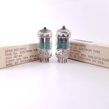 2 X JAN 5814A SYLVANIA TUBE. 1960s PROD. 8. CH167
