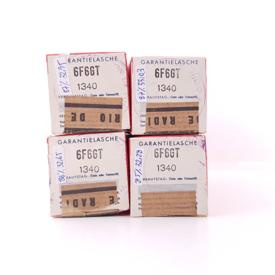 4 X 6F6GT FIVRE PRODUCTION TUBE....