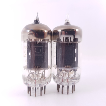 2 X CV2212 / 13D3 MULLARD TUBE. MATCHED PAIR 17mm BLACK PLATES 1950s TUBE. NOS/NIB. RCB41