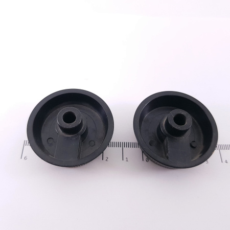 2 X ROTARY BLACK KNOB FOR OLD RADIO. BAQUELITE. CA30/4M3