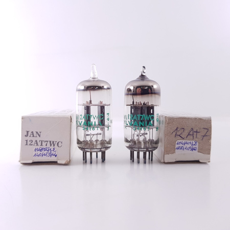 2 X 12AT7WC SYLVANIA TUBE. 1970s PROD. BLACK PLATES. MATCHED PAIR. 6. CH98