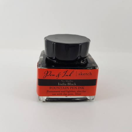 1 X NO- SHELLAC INDIA BLACK INK 30ml.