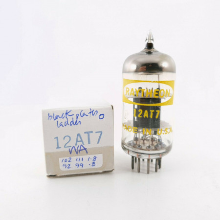 1 X 12AT7WA TUBE. RAYTHEON BRAND. BLACK PLATES. 1960s PRODUCTION. CF  ENA