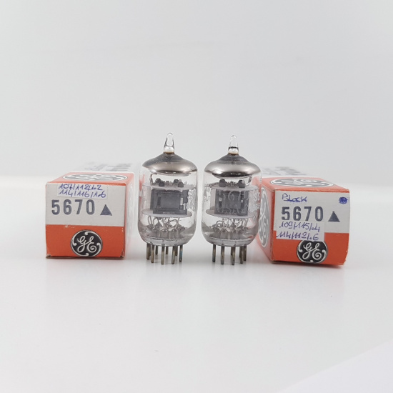 2 X 5670 GENERAL ELECTRIC TUBE. BLACK...