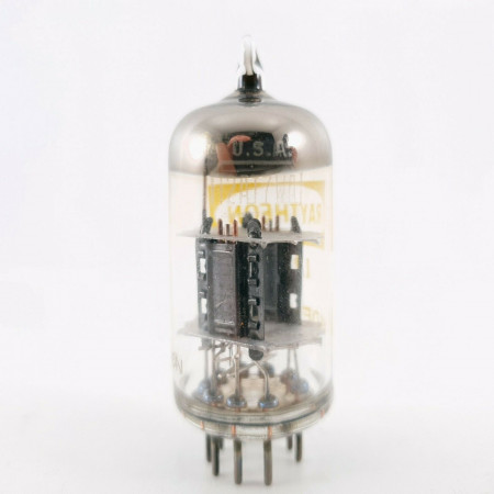 1 X 12AT7WA TUBE. RAYTHEON BRAND. BLACK PLATES. 1960s PRODUCTION. CF  ENA