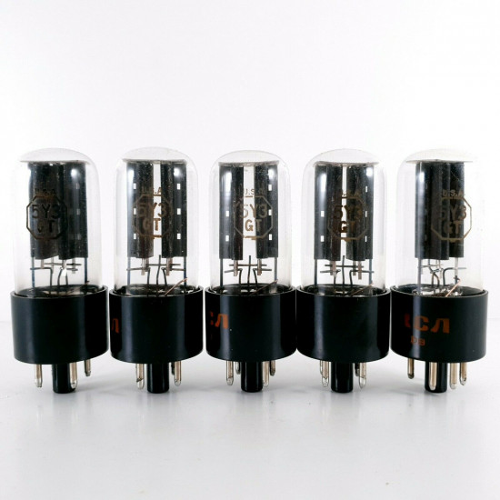 5 X 5Y3GT TUBE. RCA BRAND. BLACK PLATES. 1970 PRODUCTION. CA  ENA