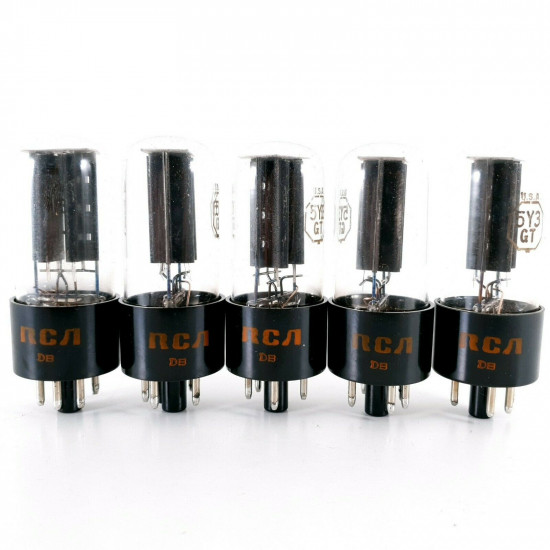 5 X 5Y3GT TUBE. RCA BRAND. BLACK PLATES. 1970 PRODUCTION. CA  ENA