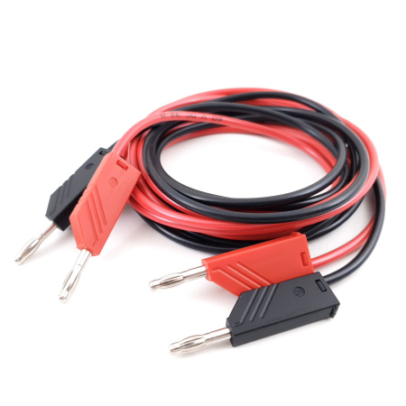 2 X HIRSCHMANN MLN200/2.5 BANANA MEASURING LEAD 2.0M - BLACK & RED. CA248U13F070825