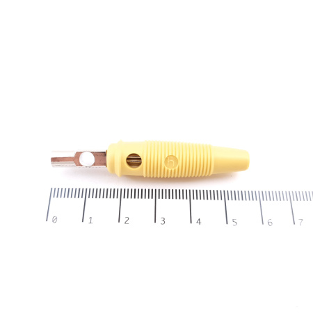 1 X HIRSCHMANN BÜLA 20K AMR YELLOW MALE 4MM BANANA PLUG. CA248U38F070825